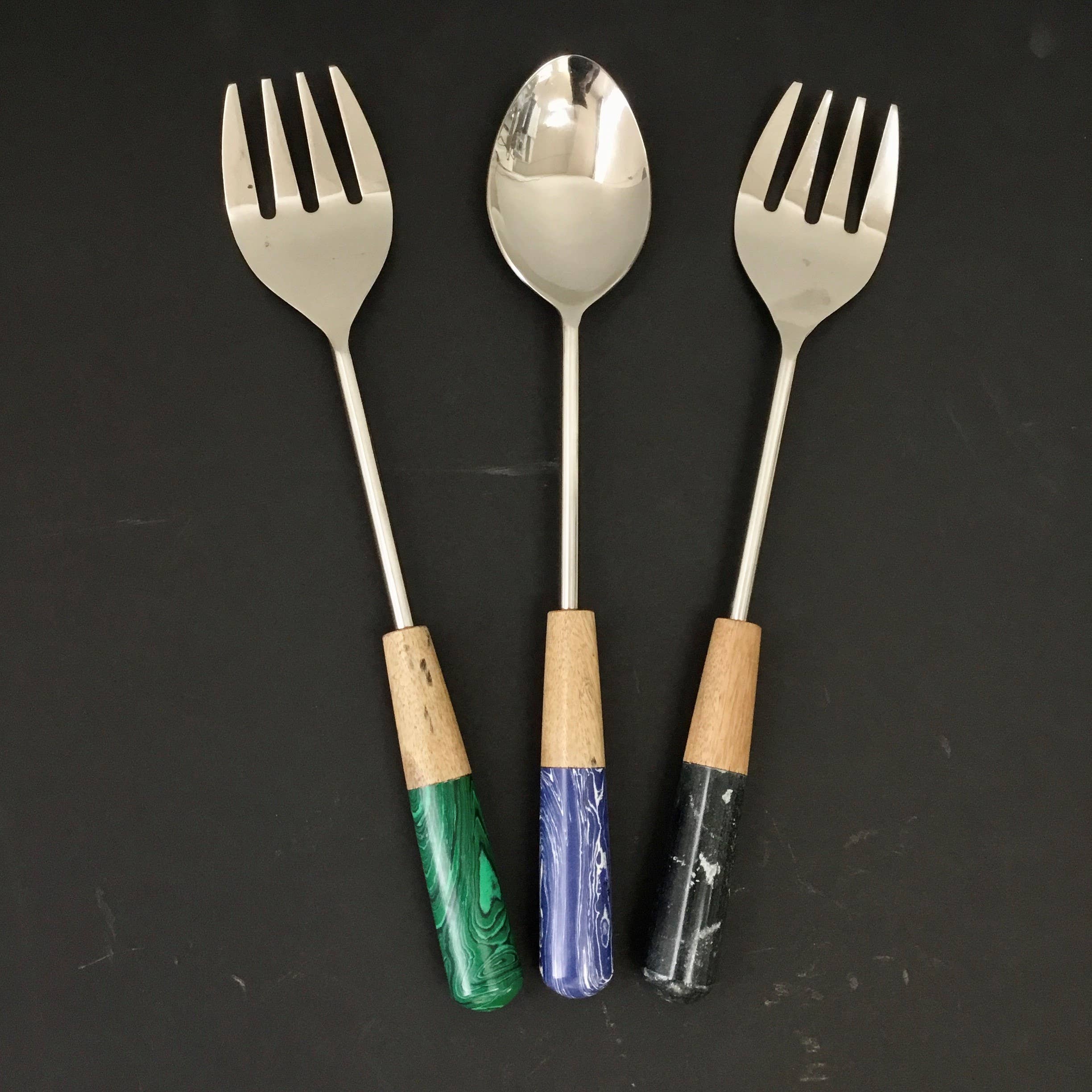 India Handicrafts Inc - Wholesale Serving Utensil - Marble/Stone Servers Set - 3 Colors1