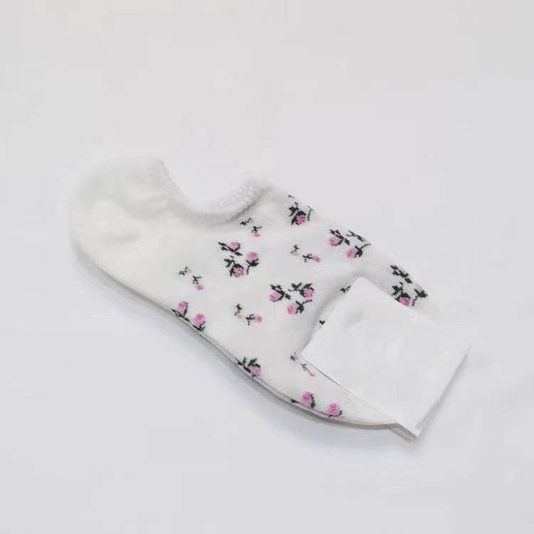 Sweetkama - Vente Chaussettes – femme - Chaussettes Bateau Tricotées à Petites Fleurs pour Femmes SKAS500229