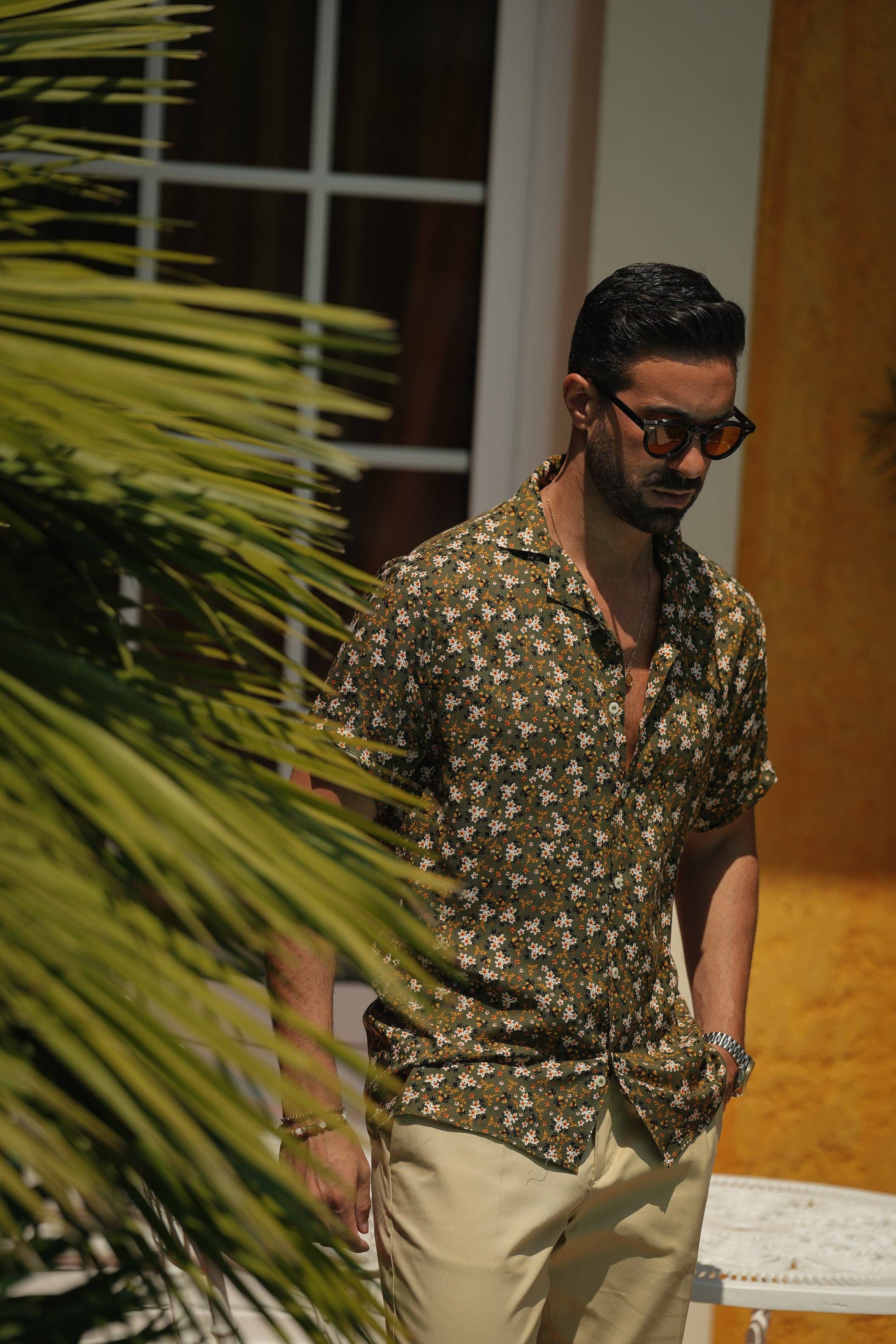 DONATO - Wholesale Button Down Shirt - Men's - TROOP FLOWERS PRINT SHIRT2