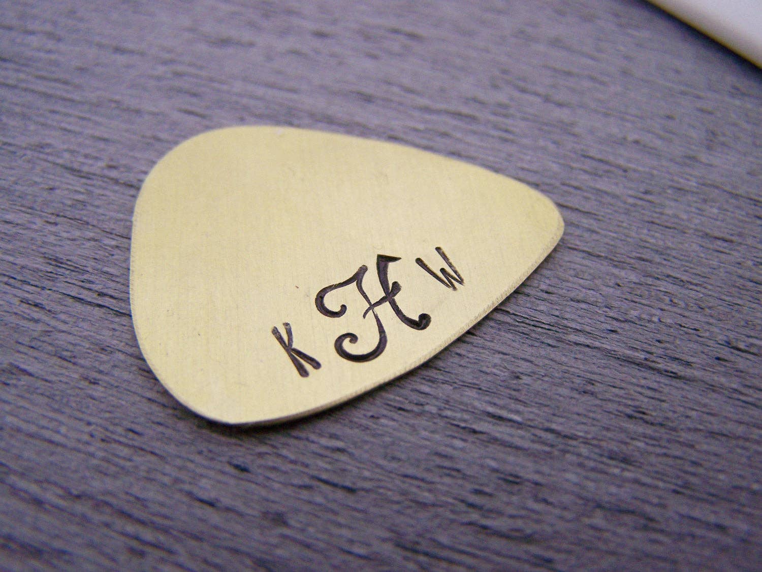 CY Design Studio - Wholesale Individual Charm/Pendant - Script Monogrammed Initial Personalized Guitar Pick1