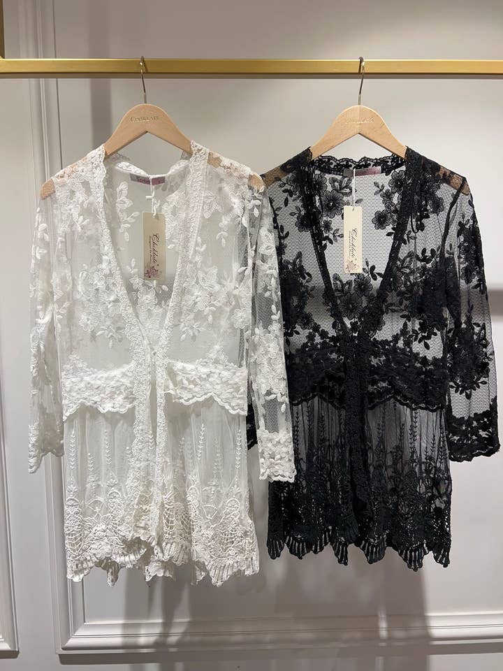 CHOKLATE PARIS - Wholesale Outerwear Vest - Women's - Floral lace bolero vest - 806501