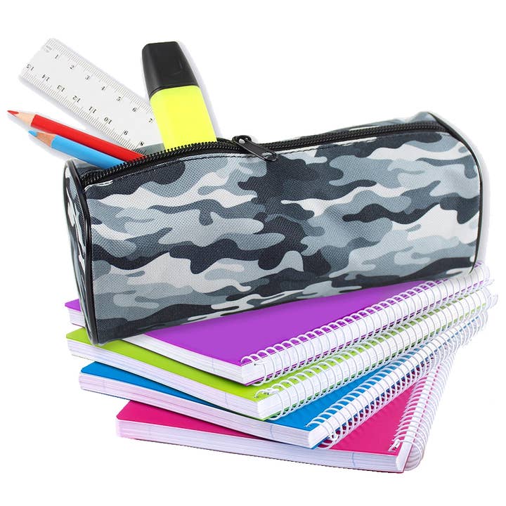 Powell Creative Products Ltd – wholesale Pencil case/pouch – Camouflage Pencil Case Camo Grey Barrel