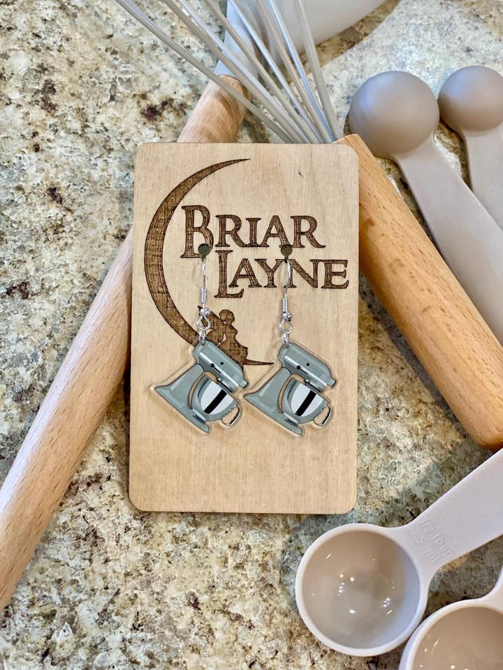Kitchen & Baking Themed Mixer Earrings for Bakers for wholesale by Briar layne
