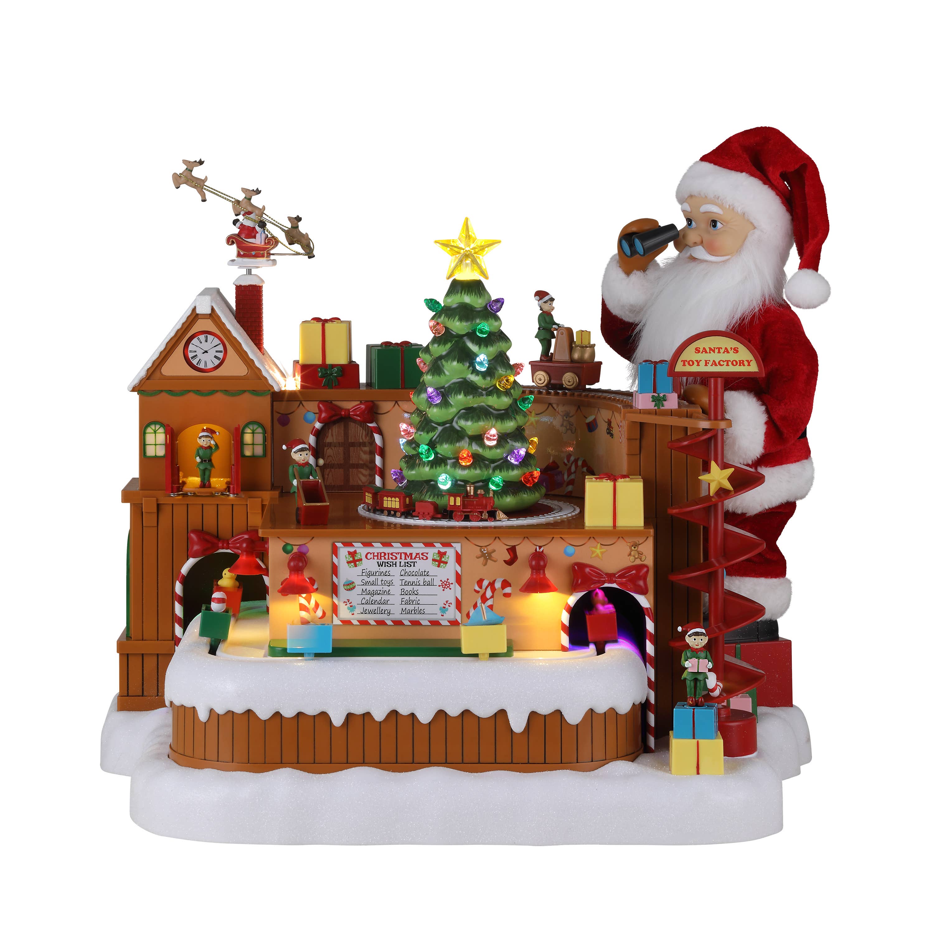 Mr. Christmas - Wholesale Christmas Decoration - 15 In. Animated Santa's Toy Factory Workshop0