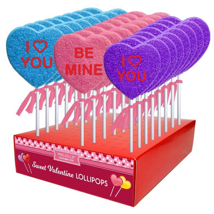 Conversation Heart Lollipops - Assorted for wholesale by Melville Candy Company