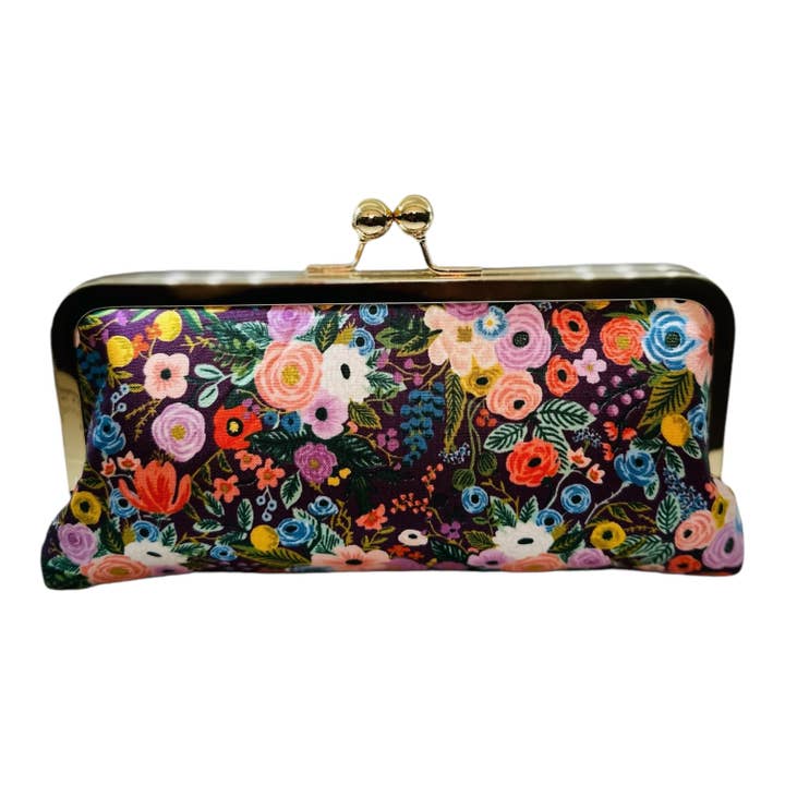 Kiki & Syds - Wholesale Crossbody Bag - Women's - Kiki & Syds Cell Phone Clutch-Petite Floral Plum