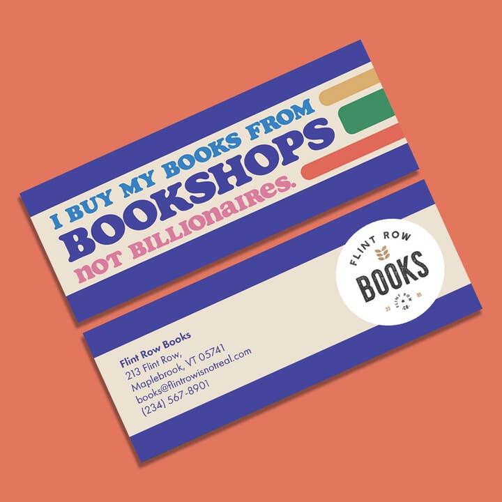 Custom Bookshops not Billionaires Bookmark for wholesale by Bookishly (No US Import Fees)