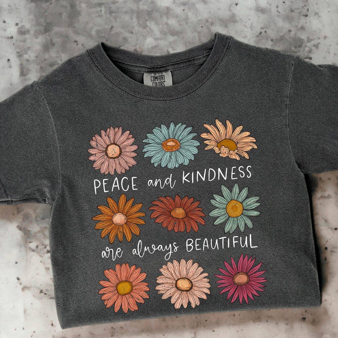 STRONG N FREE CDN - Wholesale Hoodie - Women's - T-Shirt Sweatshirt Hoodie  Peace and Kindness Floral Boho1