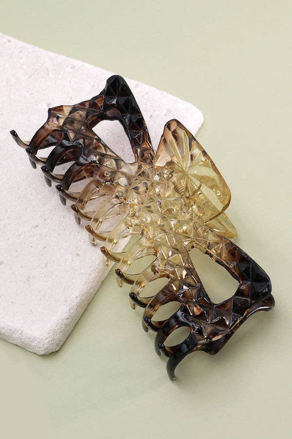 JOSSLYN by wall to wall - Wholesale Hair Clip - Women's - EXTRA LARGE OMBRE TORT CRYSTAL HAIR CLAW CLIPS | 40H6393