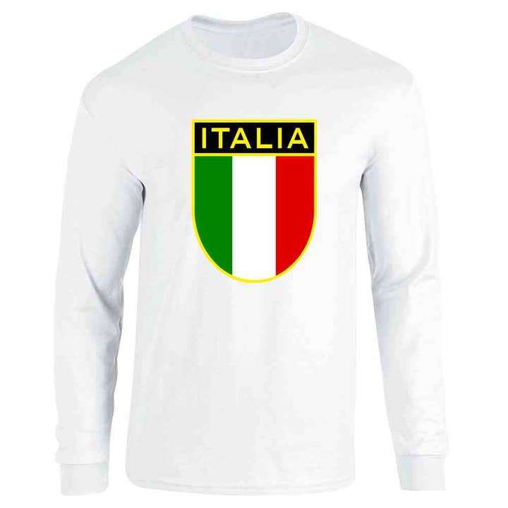 Italy Soccer National Team Retro Crest Long Sleeve for wholesale by Pop Threads