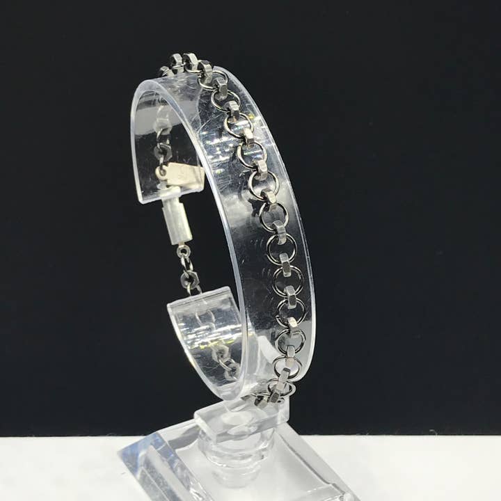 Oxidized Stainless Steel Hex Nut/Jump Ring Bracelet for wholesale by CEH Creations