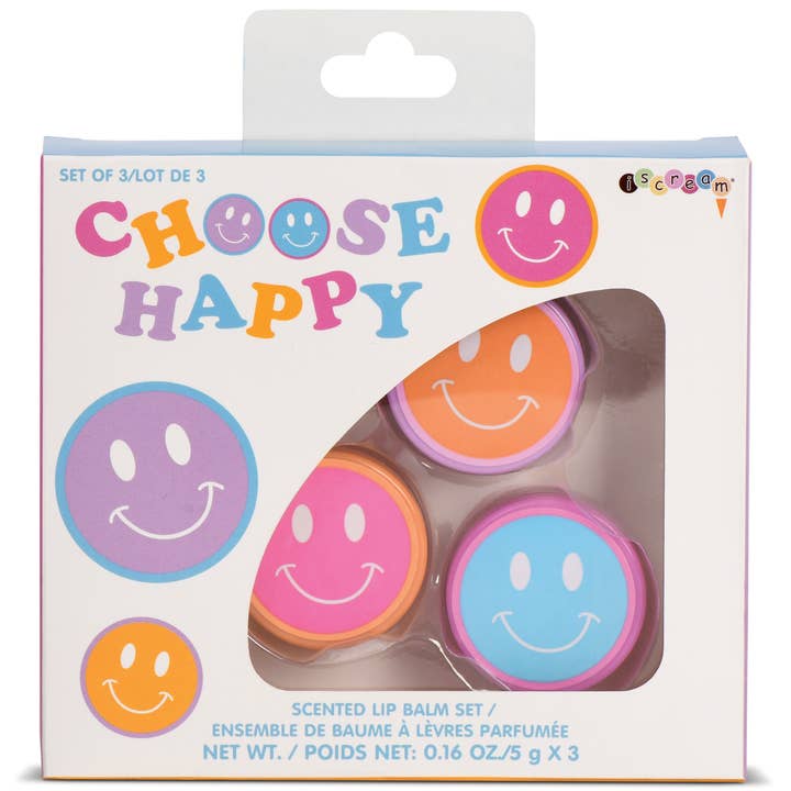 Iscream - Wholesale Lip Balm Set - CHOOSE HAPPY LIP BALM TRIO