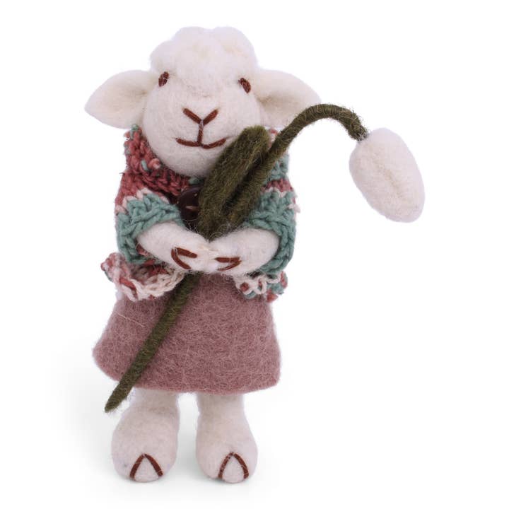 White Sheep w/Skirt & Snowdrop with String for wholesale by Gry and Sif