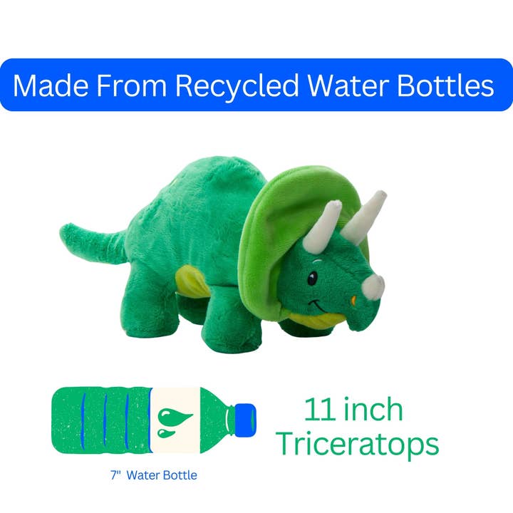 The Petting Zoo - Vente Peluche – enfant et bébé - Tricératops pour bébés de 28 cm