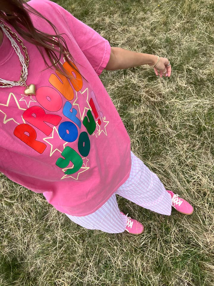 Proud of You Tee Pink for wholesale by Raine Company
