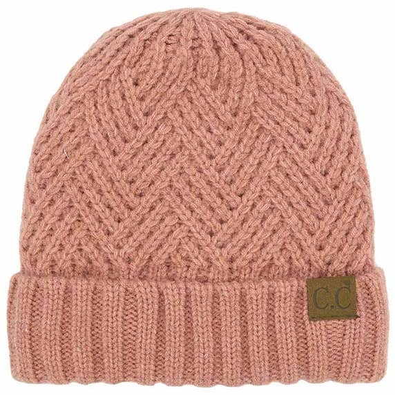 Shopping2help – Engroshandel Beanie - Dame – C.C Criss Cross mønster manchet Beanie hatte3