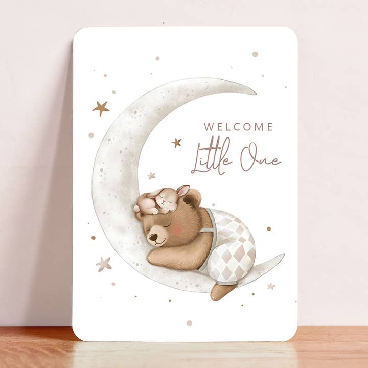 Aniet Illustration - Wholesale Baby Card - Card congratulation birth bear rabbit baby postcard