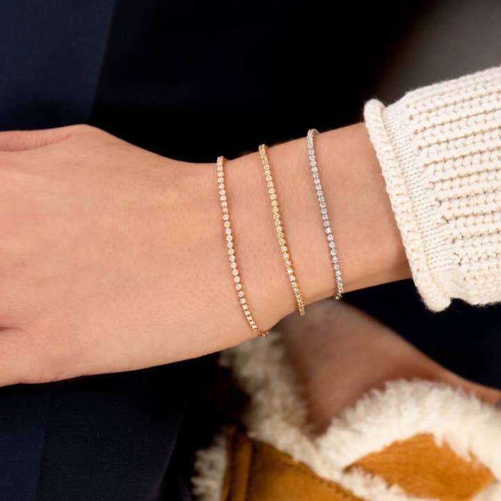 By Adina Eden - Wholesale Tennis Bracelet - Mini Diamond Tennis Bracelet 14K3