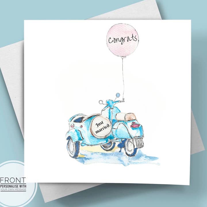 Wedding Card - Vespa for wholesale by RainbowRaindrops