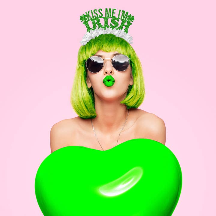 Festive Gal - Wholesale Party Hat/Crown - Kiss Me I'm Irish St. Patricks Day Party Headband Crown3