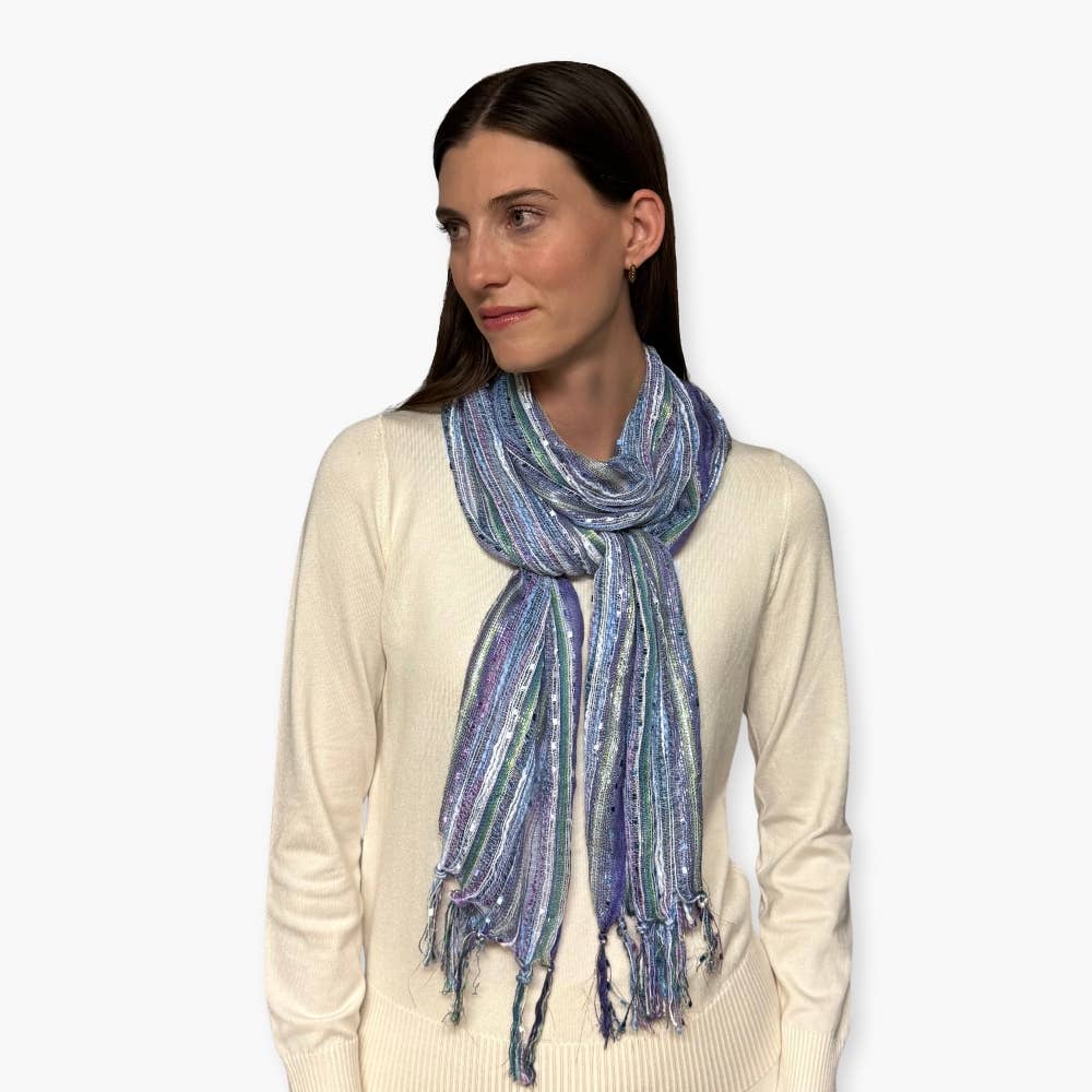 Humble Hilo – wholesale Scarf – Women's – Humble Hilo Multicolored Thread Artisan Scarf143
