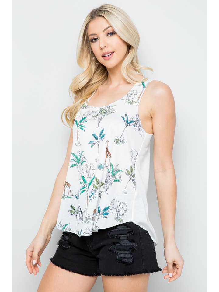 LA Soul - Venta al por mayor Camiseta sin mangas - Mujer - Camisetas sin mangas con estampado Jungle Safari3