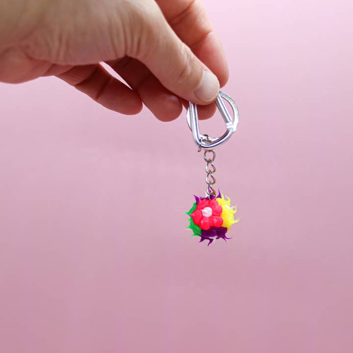 Natalia - Wholesale Keychain - Kids - Assorted Spiky Y2K Sensory Fidget Ball Keychains- SET 12