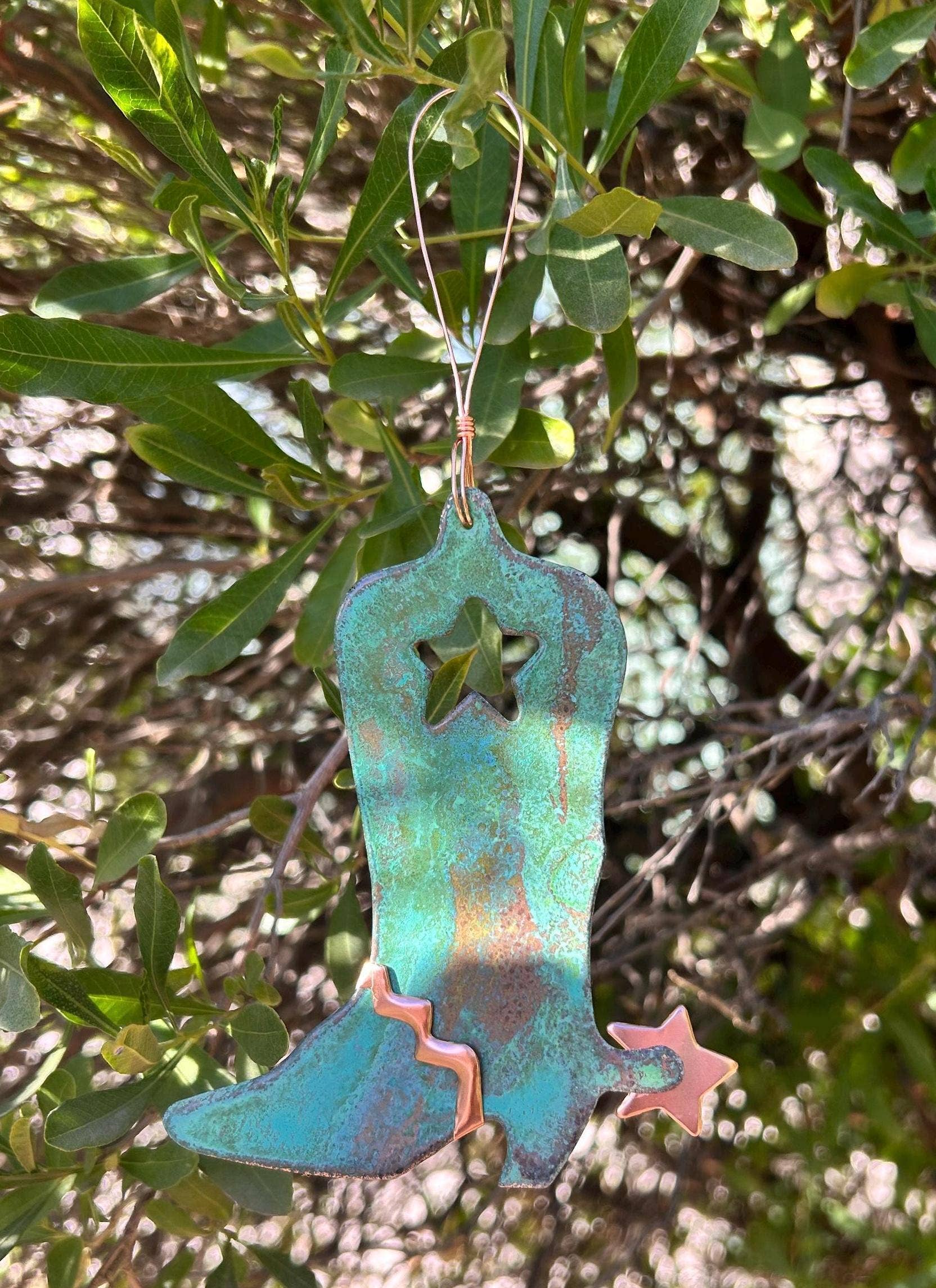 Dos Damas Designs – Großhandel Verzierung – Cowboystiefel Kupfer Weihnachtsornament2