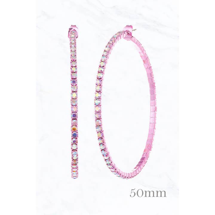 Suzie Q USA - Wholesale Oorringen - 50 mm geheugendraad met strass Hoepeloorbellen4