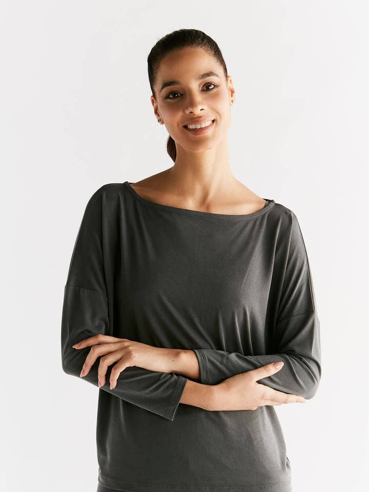 Leela Cotton – wholesale Athletic top – Women′s – T1111 Tencel™ Active Damen Yoga Langarmshirt0