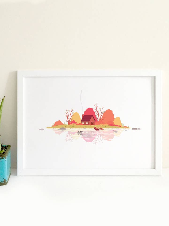 Autumn Island Giclee Print for wholesale by Tom Hardwick