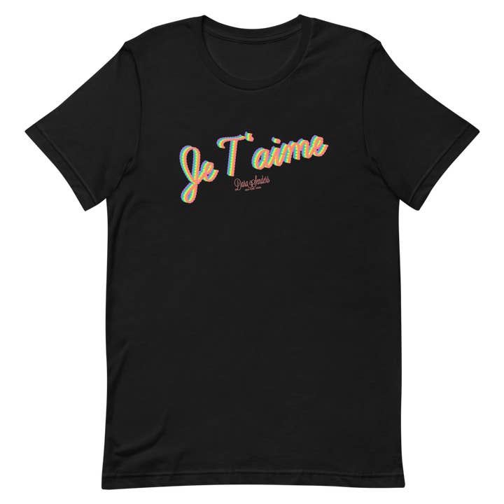 JE T'AIME RAINBOW • ORGANIC COTTON T-SHIRT for wholesale by Dara Senders
