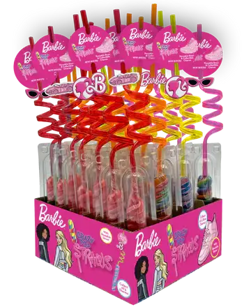 Gotta Get It Gifts – Großhandel Lollis – Barbie Crazy Strohhalm mit Lutscher0