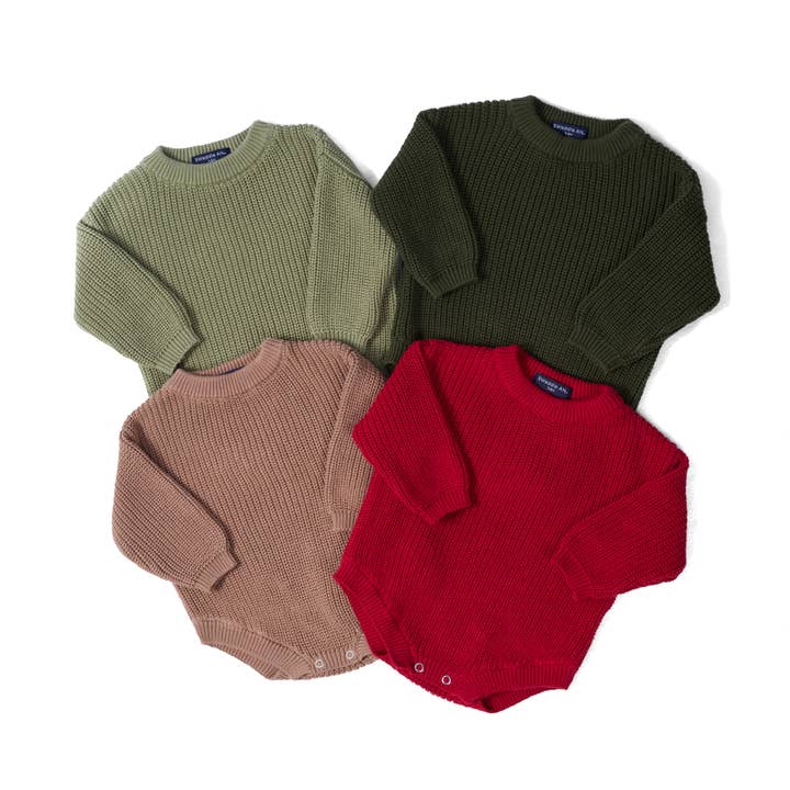 100% Cotton Classic Baby Knit Romper for wholesale by SwaddleAn