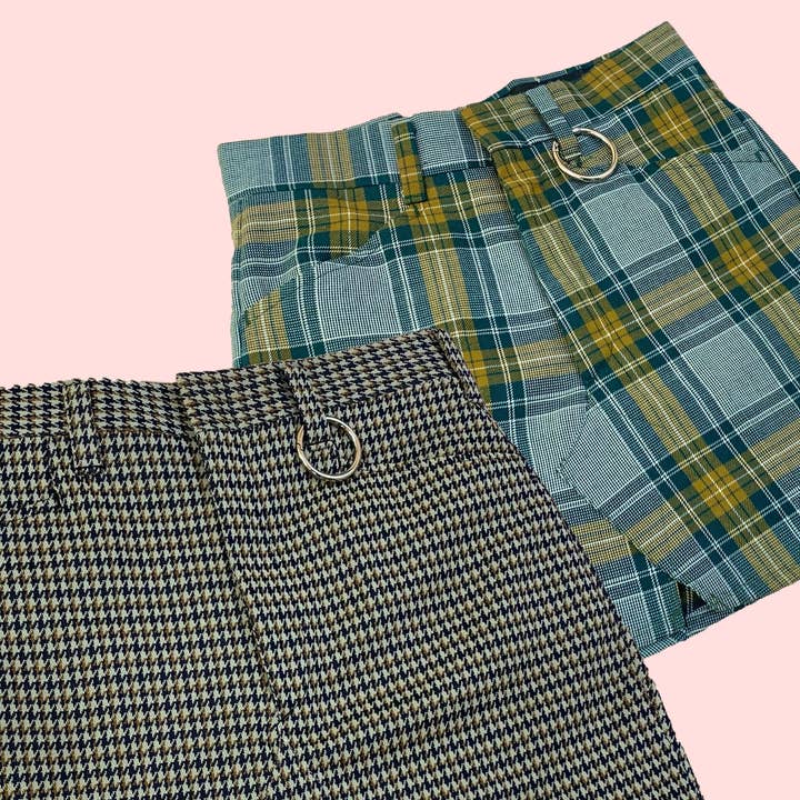 Brugerdefineret transformeret rutet nederdel for engroshandel hos Shop Journal Vintage