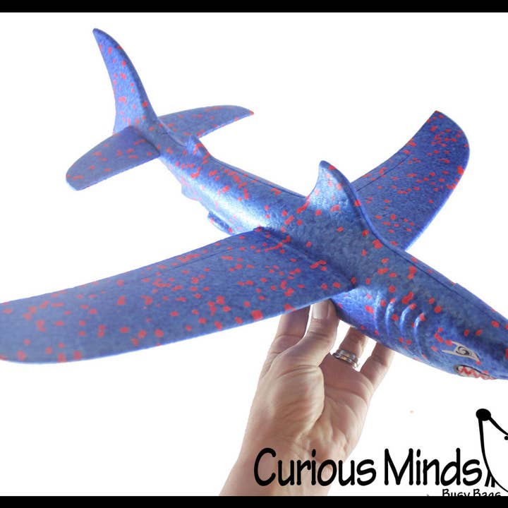 Curious Minds Toys - Venta al por mayor Avión de juguete - Niños - Juguete planeador grande de espuma con forma de tiburón, juguete de avión