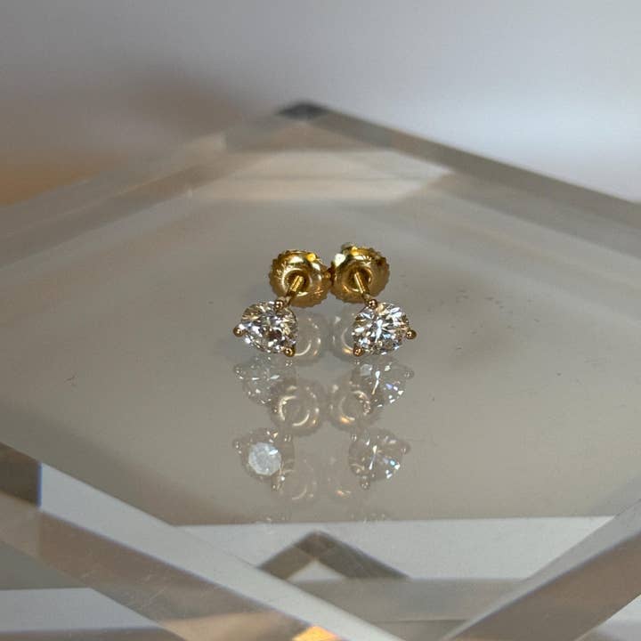 Elegant Jewels LLC - Wholesale Stud/Post Earrings - 1 CTW Round Lab Grown Diamond Stud Earrings 14K Gold
7