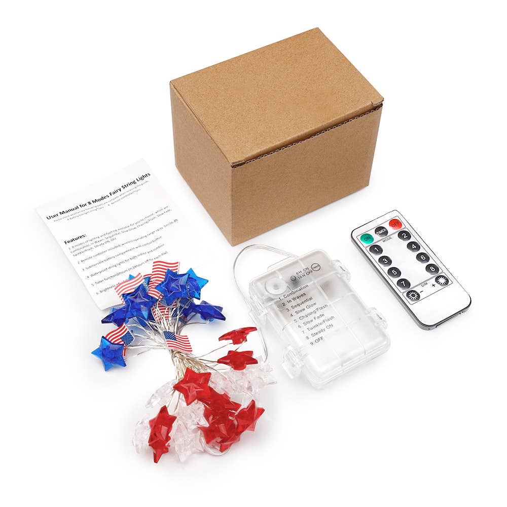 SELLVAY Fairy String Lights - Wholesale String Lights - 4th of July Decorations - 40 LED String Lights3