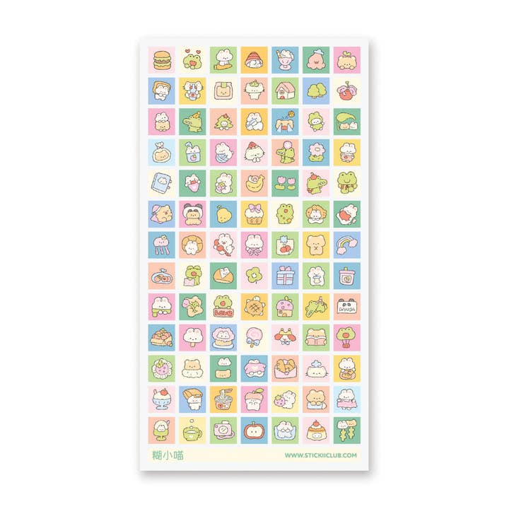 Kawaii Squared Sticker Sheet for wholesale by STICKII