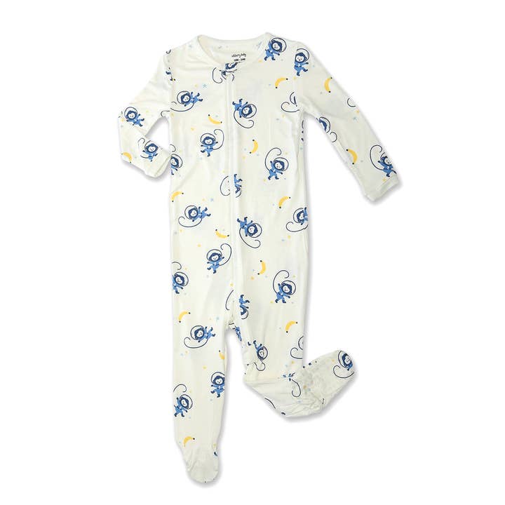 Silkberry Baby - Wholesale Sleepsuit – Baby - Bamboo Zip-up Footed Sleeper (print)1