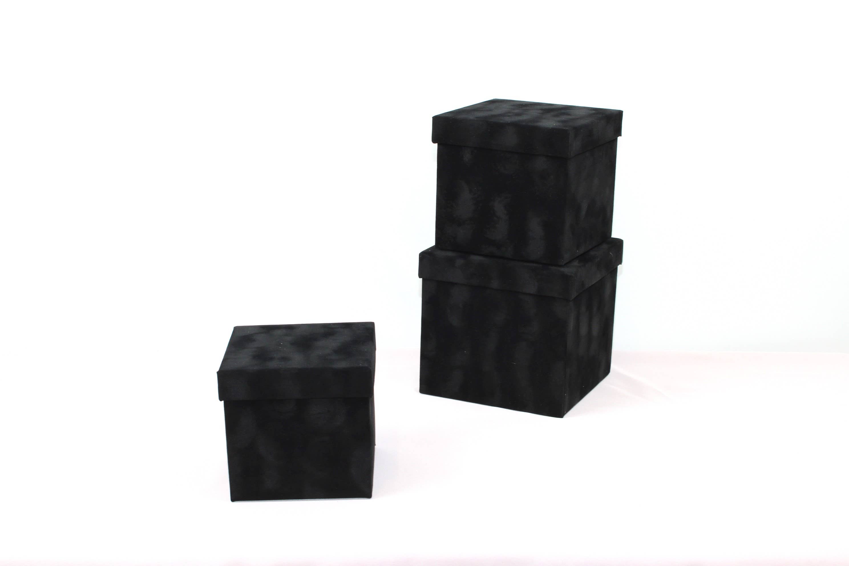 Elegant Design Supply – Caixa decorativa por atacado – Caixa de chapéu de flor quadrada Velvet Cube com Tampa1