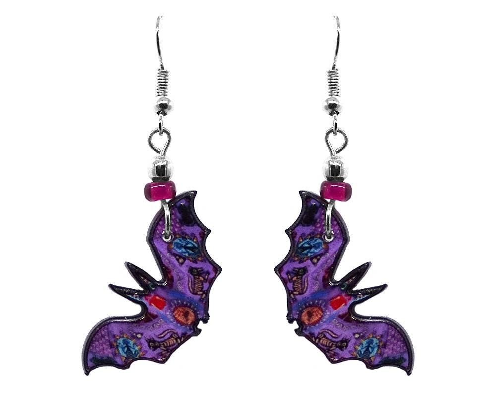 Pichincha - Wholesale Dangle Earrings - Acrylic Bat Wild Animal Dangle Earrings4