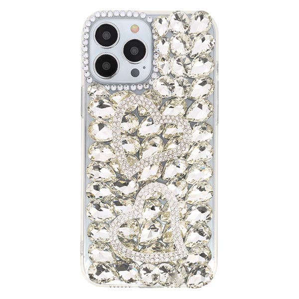 Bling Rhinestone Hearts Stone Case Cover for Iphone Samsung for wholesale by Bling Cases