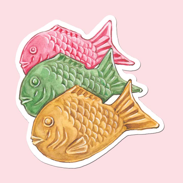Taiyaki Waterproof matte sticker for wholesale by Tonton Art