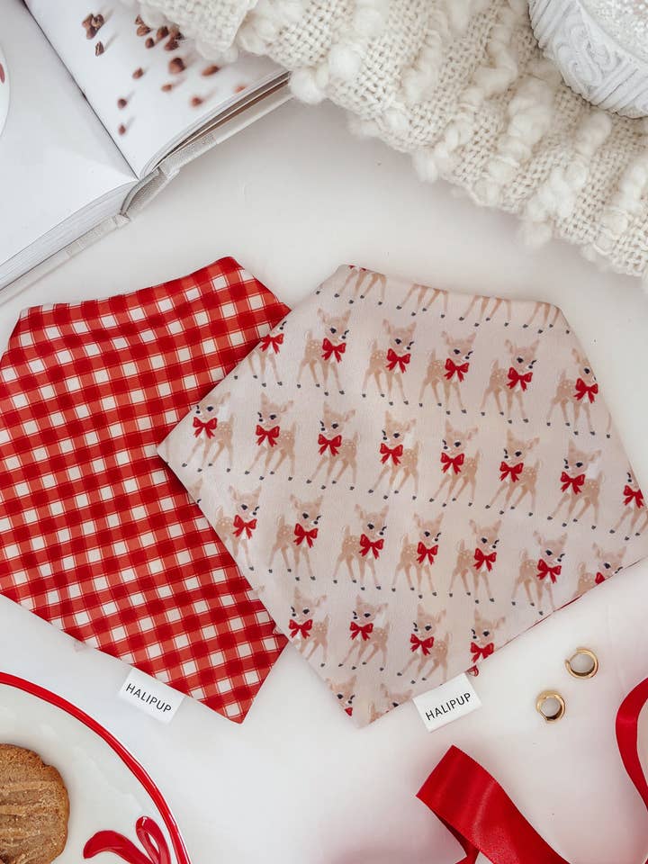 Blush & Blitzen Dog Bandana for wholesale by Halipup