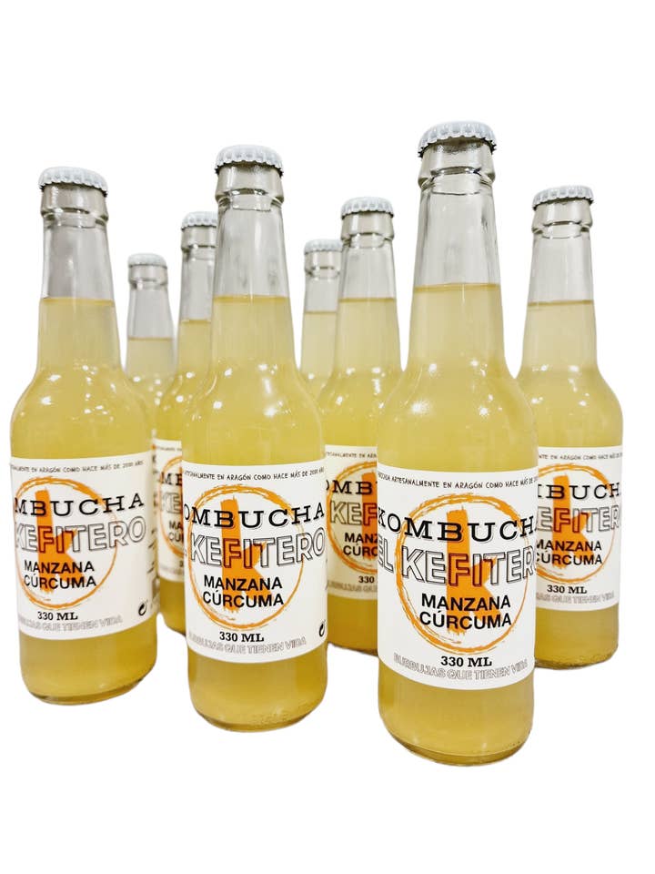 kombucha apple turmeric 330 ml for wholesale by kombucha el kefitero