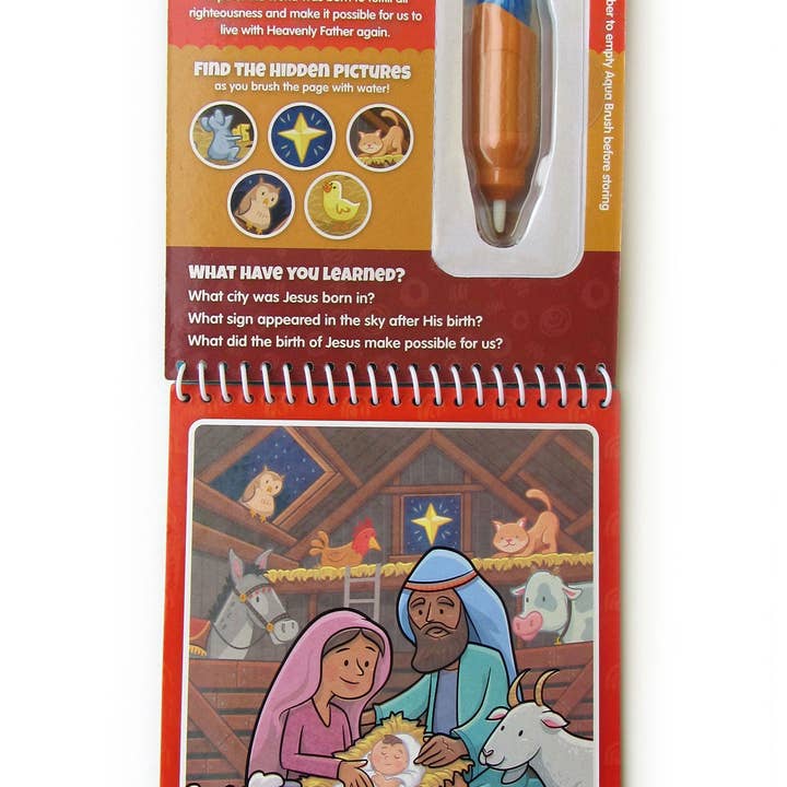 KangaToys - Wholesale Coloring Book - Kids & Baby - New Testament Aqua Brush Activity Book, Reusable Travel Activity