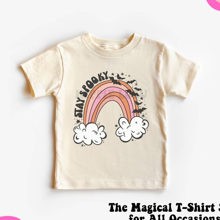Stay Spooky Rainbow | Maglietta vintage, retrò, hippie per la vendita all'ingrosso da parte di Hippie Lulu Co.