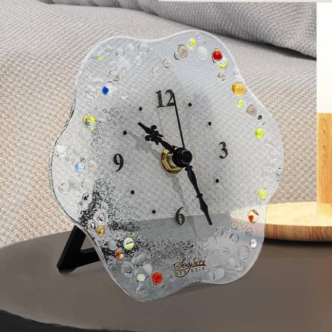 Murano Glass Shaped Table Clock, gift idea favor, VENETIAN DROPS decoration and other Purchase wholesale heart clock. Free returns & net 60 terms on Faire trending on Faire.