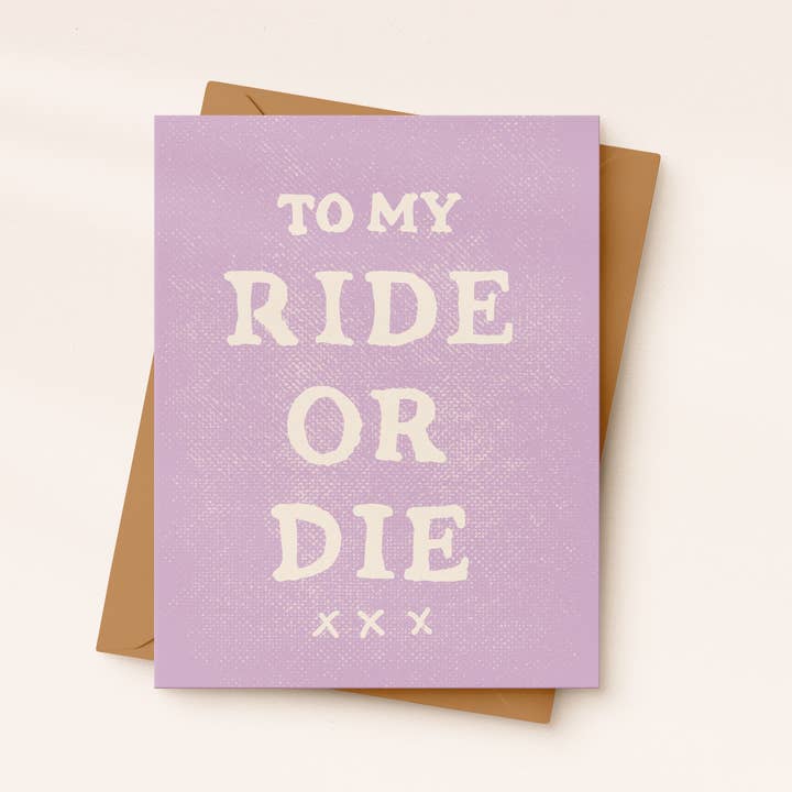Till min ride or die-kort | Bästiskort | Rolig BFF-present för wholesale av Daydream Prints